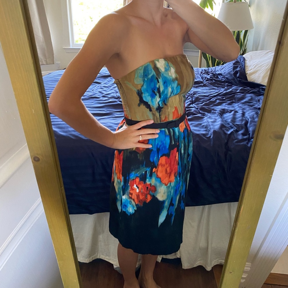 Anthropologie watercolor art dress
